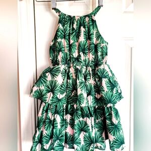 Janie and Jack Green and Off White Halter Sundress